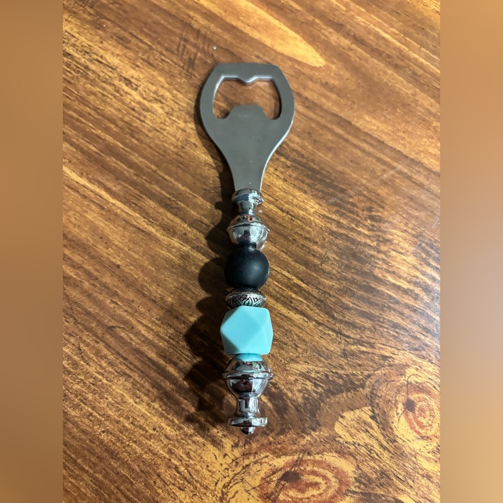 Stylish Silver and Black Bottle Opener